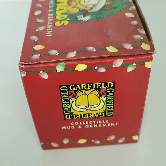Garfield the Cat Collectible Coffee Mug Cup Merry Xmas Ornament Set Vintage 1996 - Picture 7 of 7